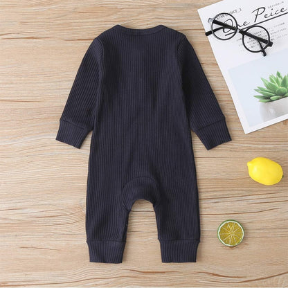 Newborn Baby Boy Girl Knitted Romper Jumpsuit Solid Long Sleeve Legging Bodysuit Playsuit Clothes Winter 0-18M