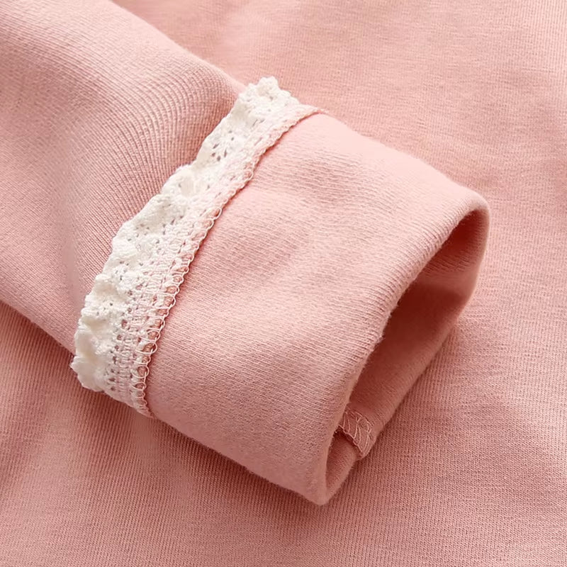 2024 Spring Autumn 3 4 5 6 7 8 10 12 Years Children'S Clothing Princess Bowtie Basic Blouse Kids Baby Girls Long Sleeve T-Shirt