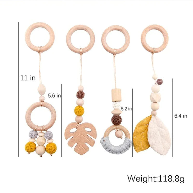 1Set Play Gym Frame Baby Activity Wooden Fitness Frames Play Gym Mobile Baby Room Decoration Newborn Baby Accessories Rattle Toy