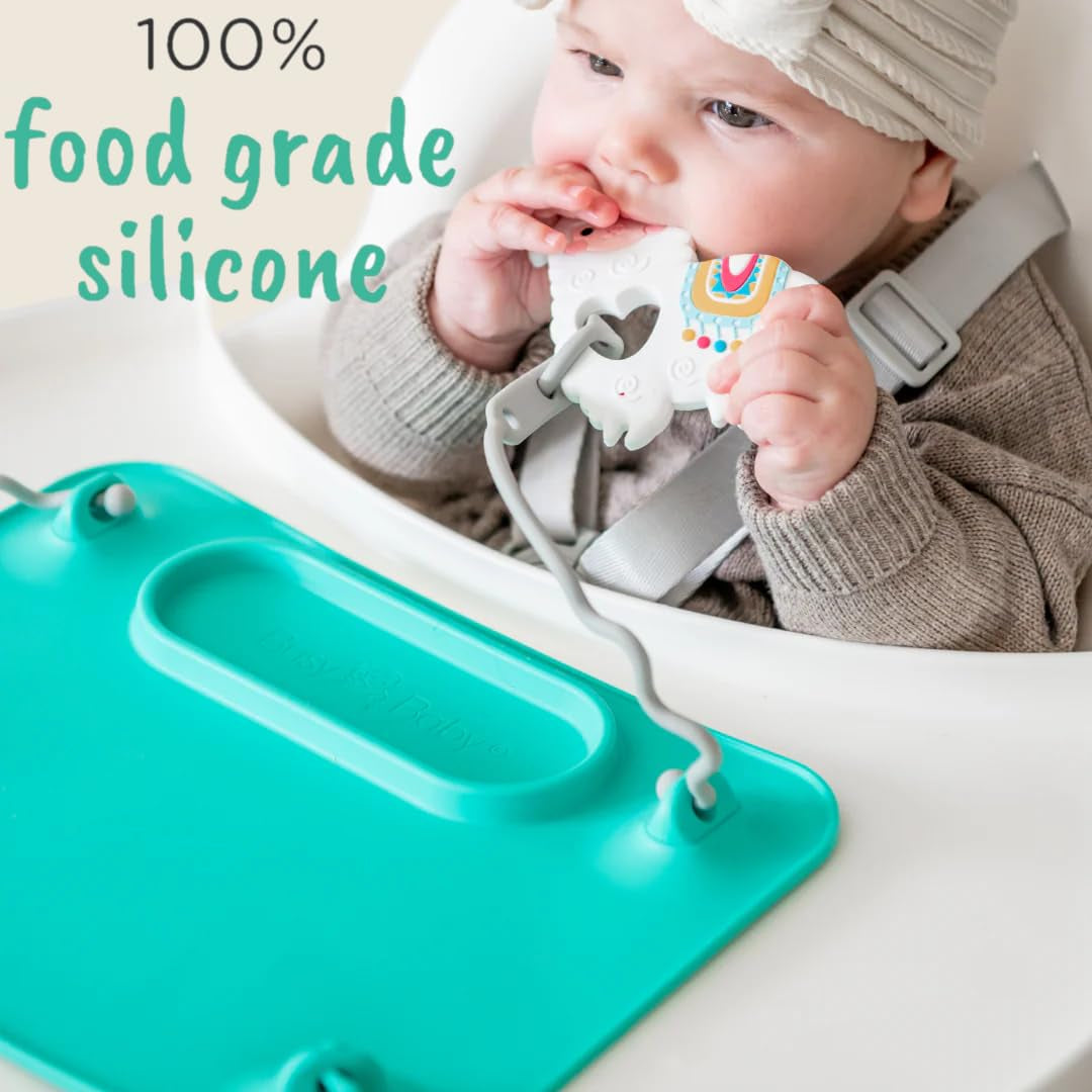 - Teething Toys Made of 100% Food Grade Silicone, Fun Animal Shapes for Teething Relief, Use Alone or Easily Attach Your Baby Teether to  Mats (Alpaca)