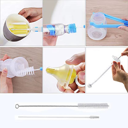 Baby Bottle Brush Baby Bottle Pacifier Cleaner 1 Set 7Pcs Baby Supplies Cleaning Brushes Silicone Cup Brush